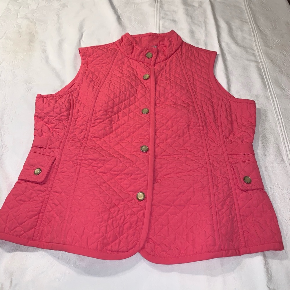 Talbots petite Medium pink quilted vest